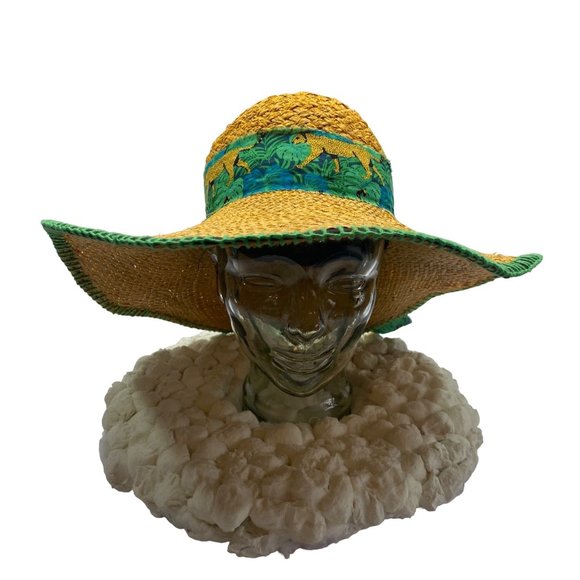 Leopard Banded Straw Sun Hat main image 10
